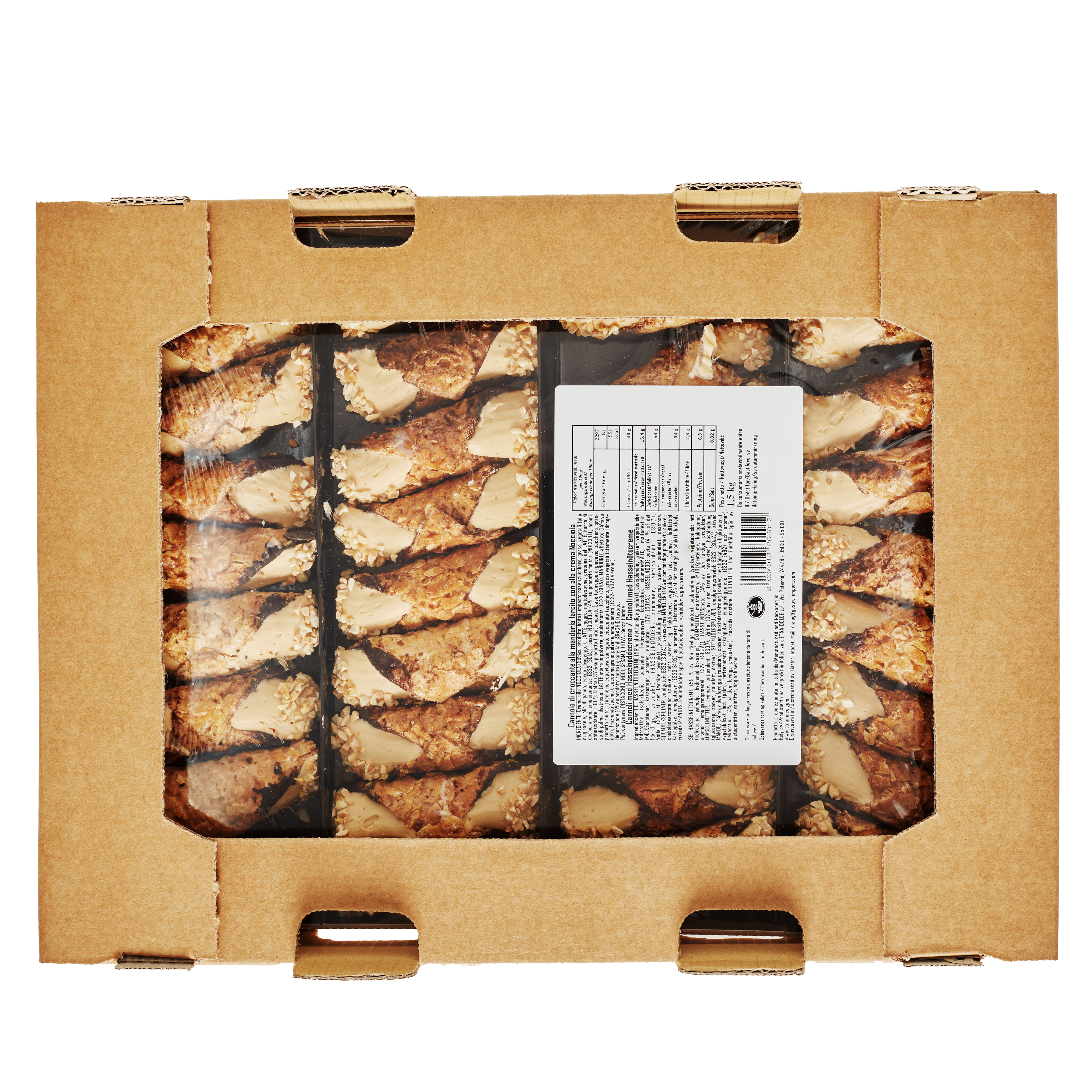 Cannoli med Hasselnøddecreme 1,5 kg 