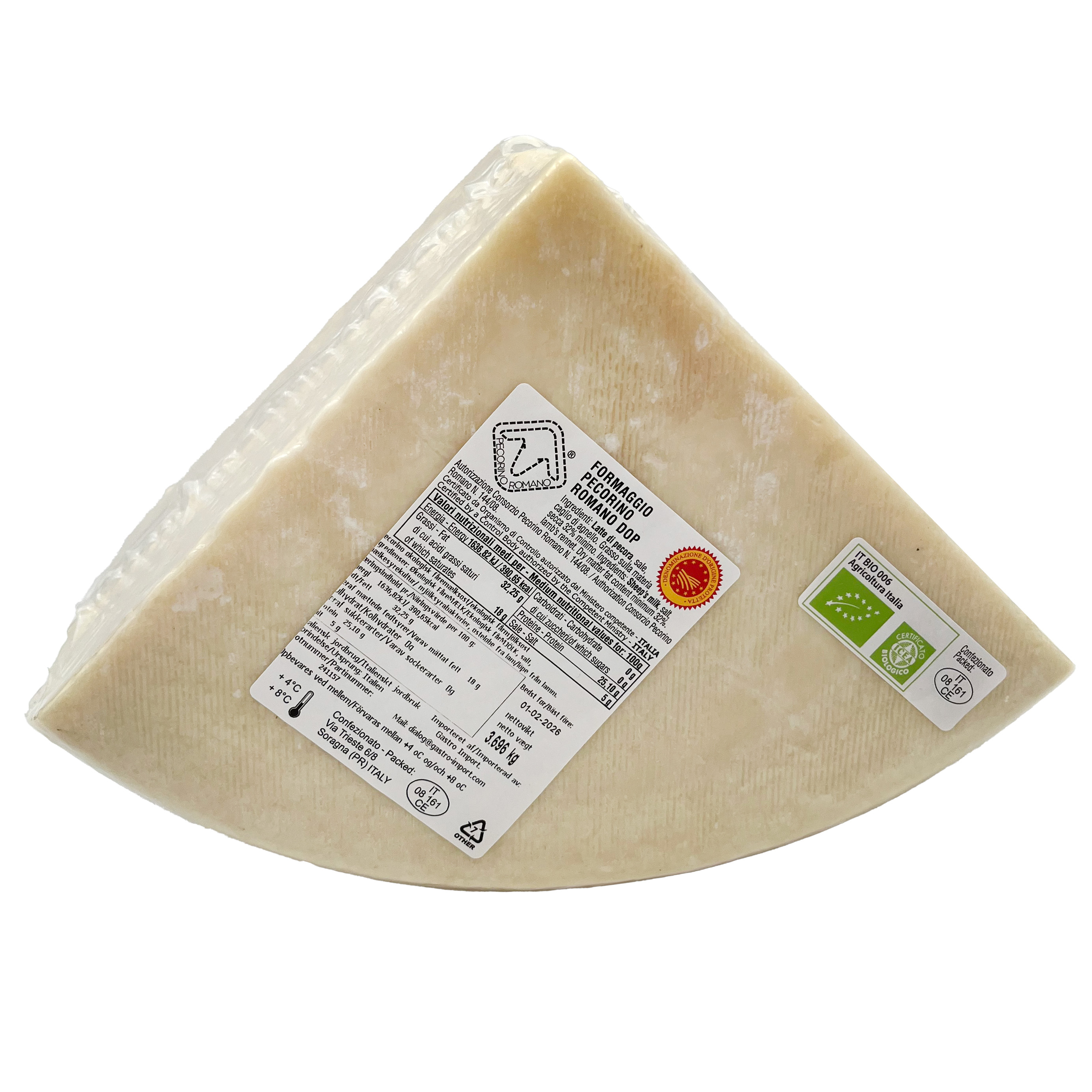 Pecorino Romano DOP ØKO 3,5 kg