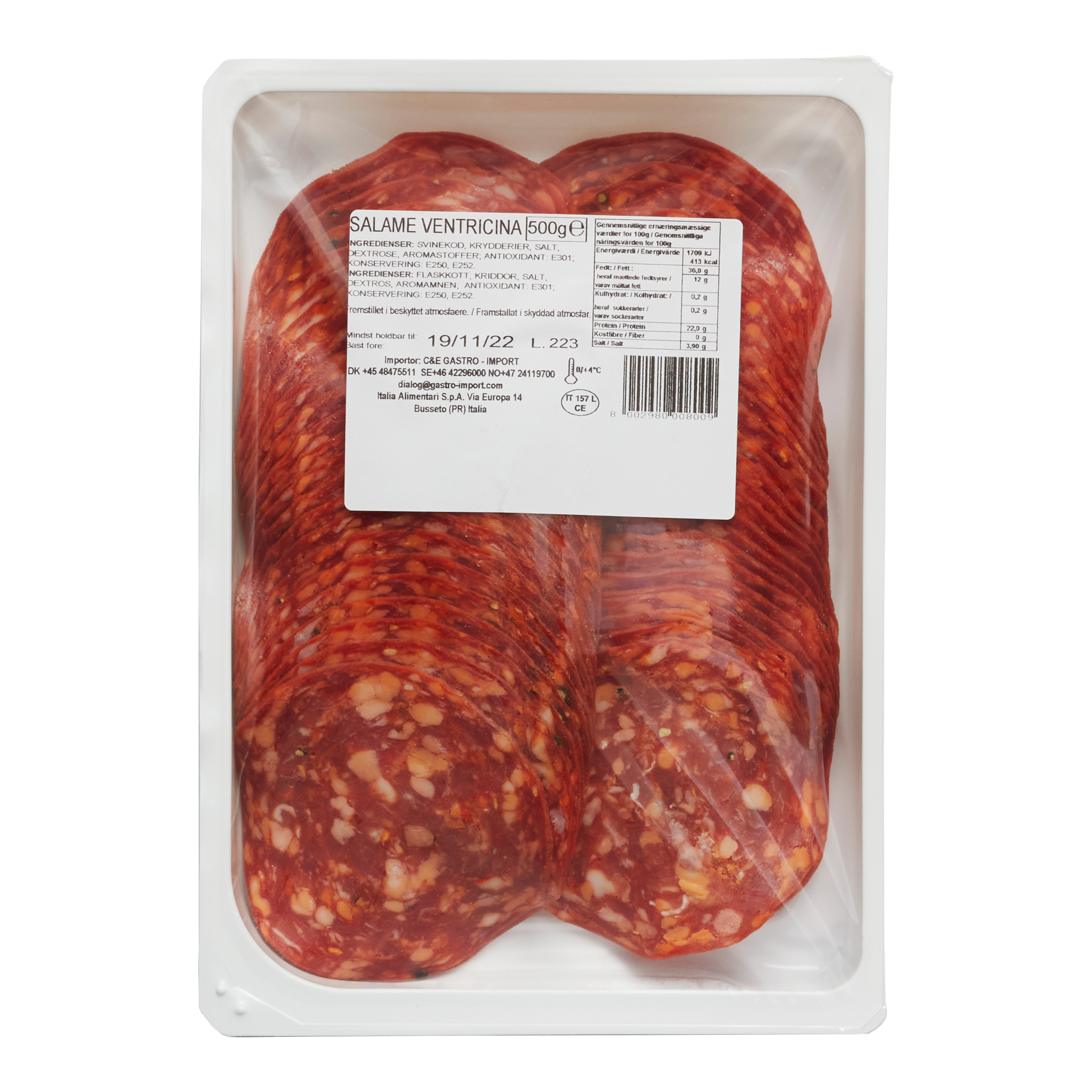 Ventricina i skiver 500 g