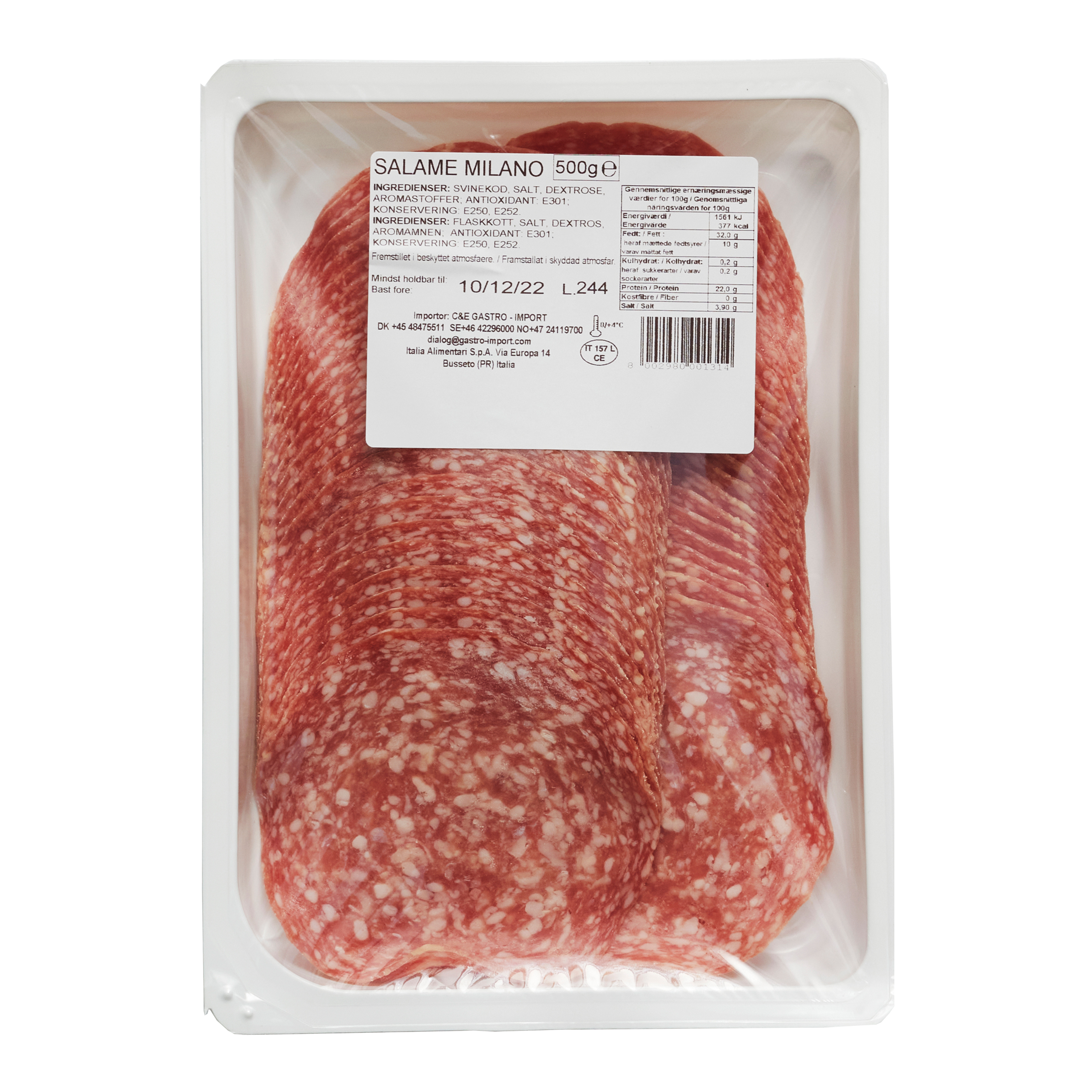 Salame Milano i skiver 500 g