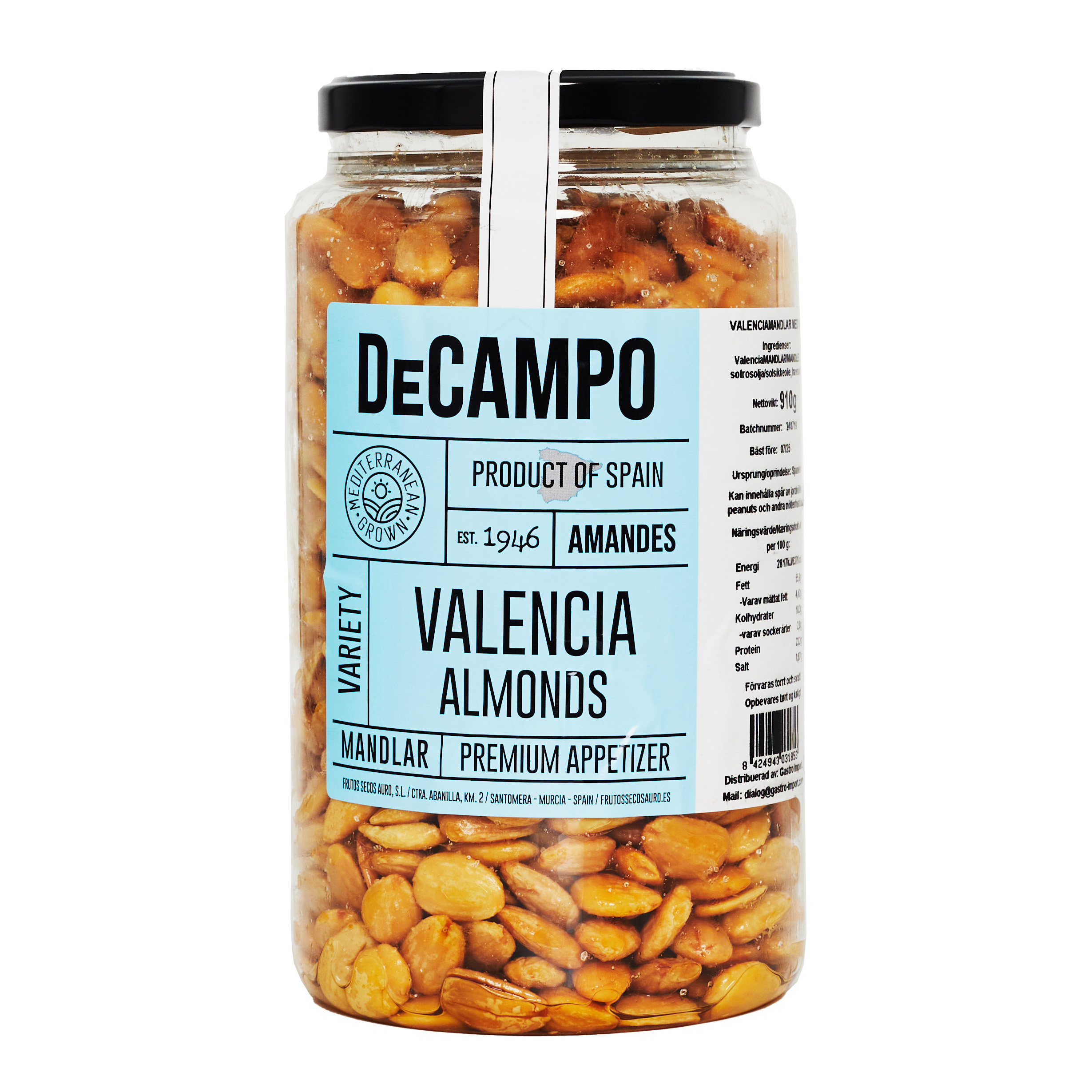 Valencia mandler saltet 910 g