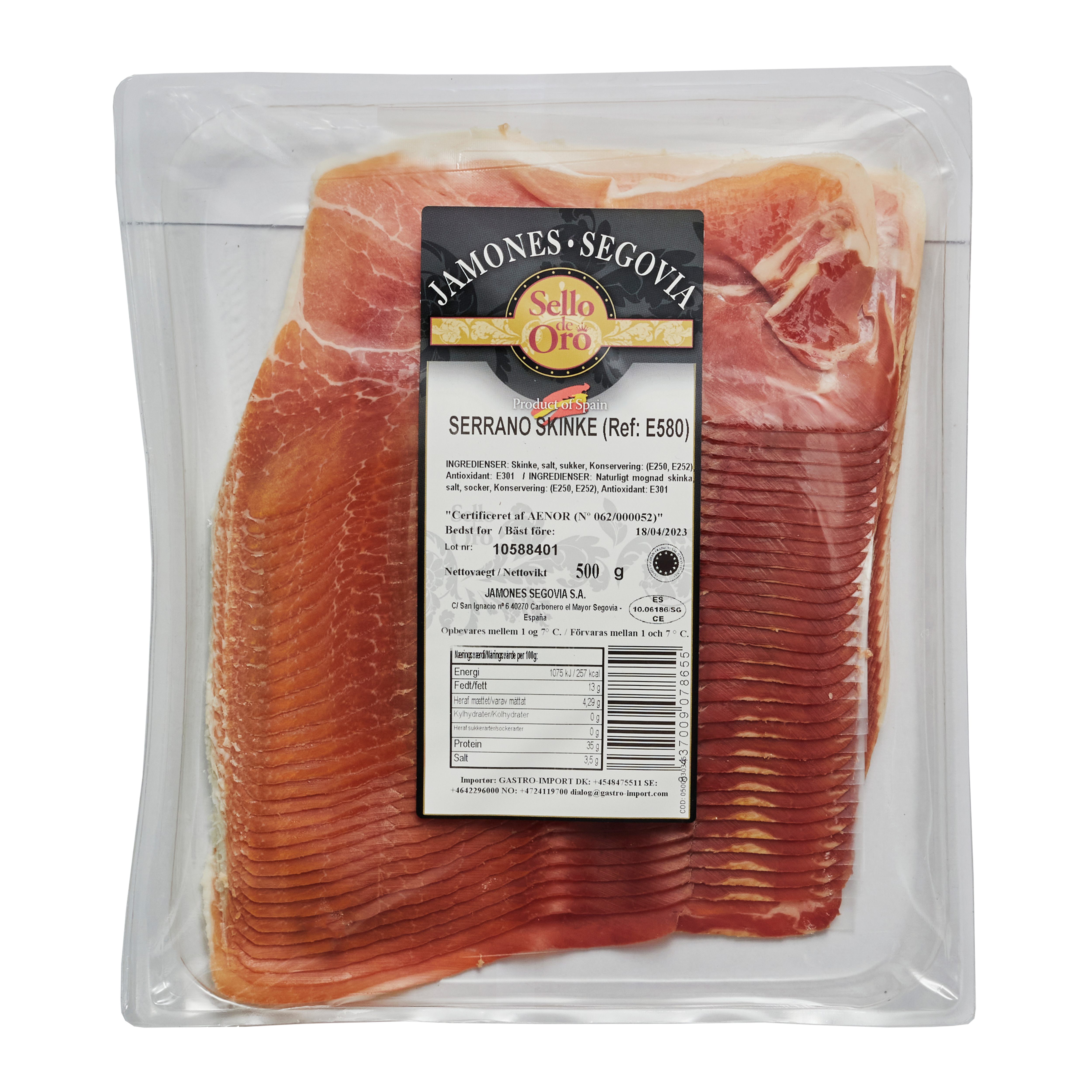 Serrano 10 mdr. i skiver 500 g