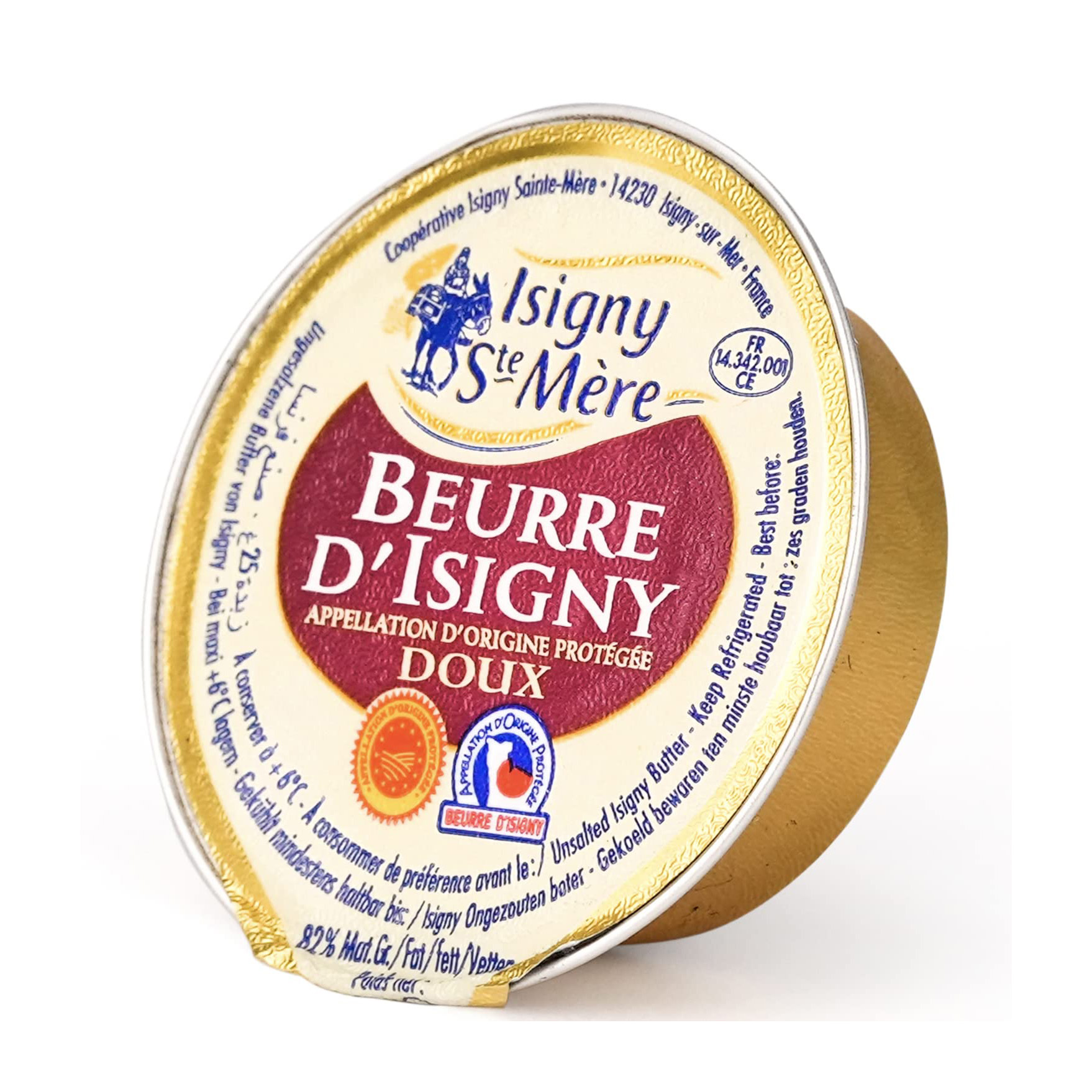 Smør, AOP Isigny, usaltet 25 g, 48 stk.