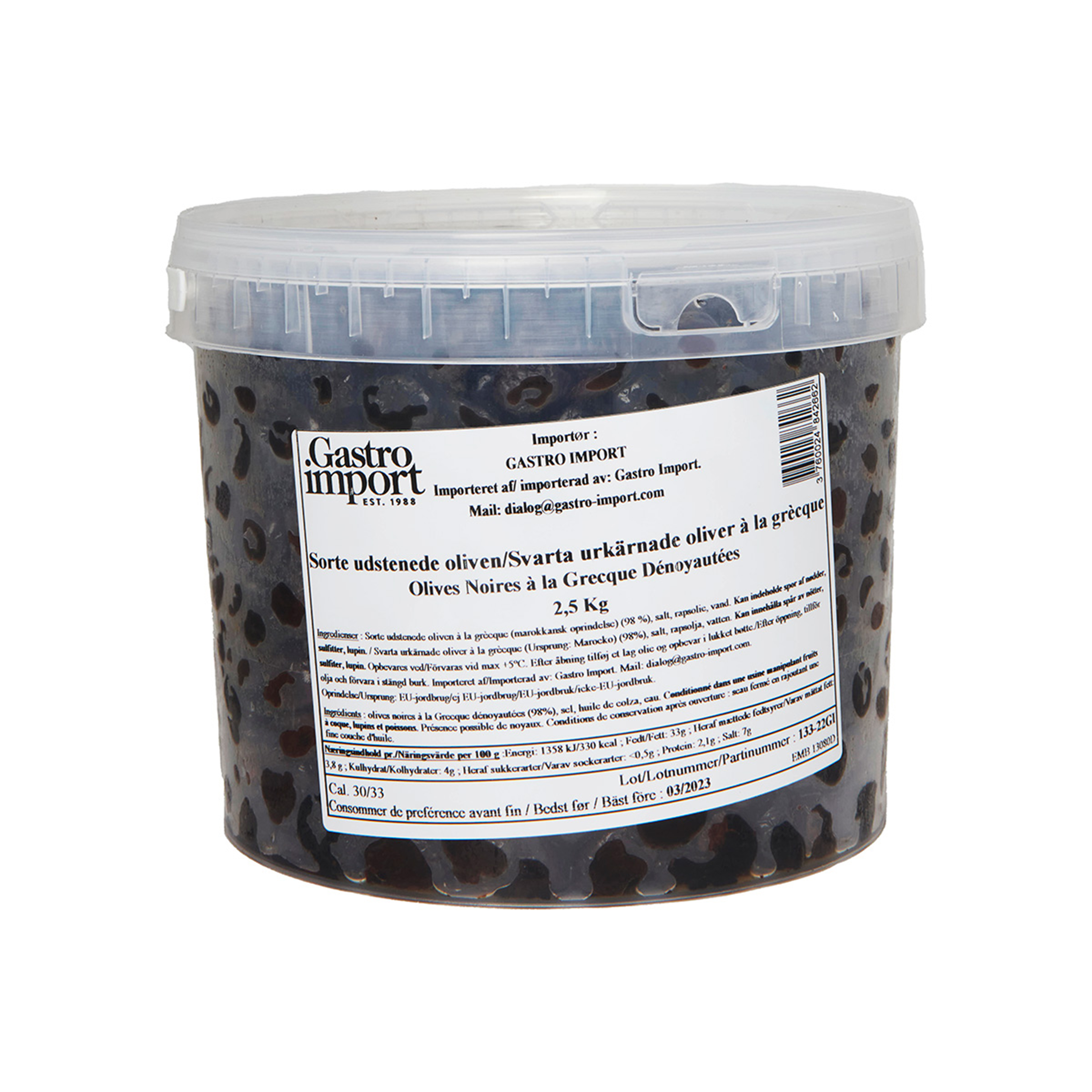 Oliven uden sten 2,5 kg